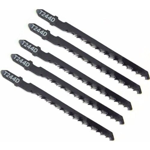 5Pcs/Set T244D HCS T-Shank Curved Jigsaw Blades for Wood Fast Cutting Tools MU8669