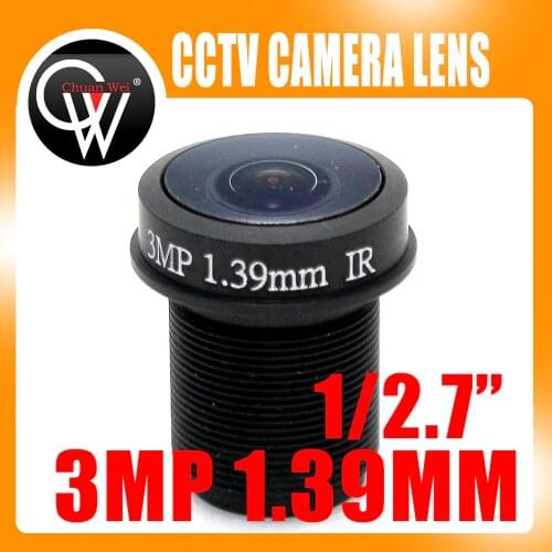 5PCS/LOT 1/2.7" 1.39mm Lens Wide-angle 180 Degree MTV M12 Mount Infrared Night Vision Lens For CCTV Security Camera