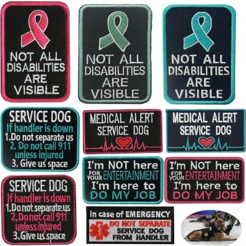 Service Dog Badge Vest Embroidery Hook Patches Tactical Decorative Sewing Applique Clothes Accessories Dog Pets Vest Patch