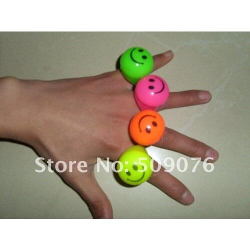Free shipping 6pcs/lot Smile flash finger ring led finger lights ring Light-Up Toys for Concert/Bar/ Event Party Supplies