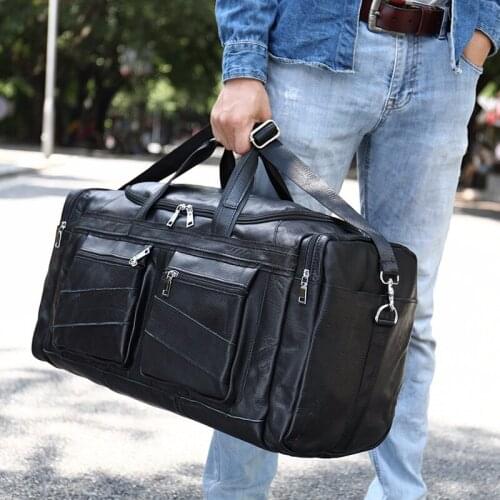 Genuine Leather Big Handbags Casual Leather Laptop Bags Male Business Travel Messenger Bags Mens Crossbody Shoulder Bag