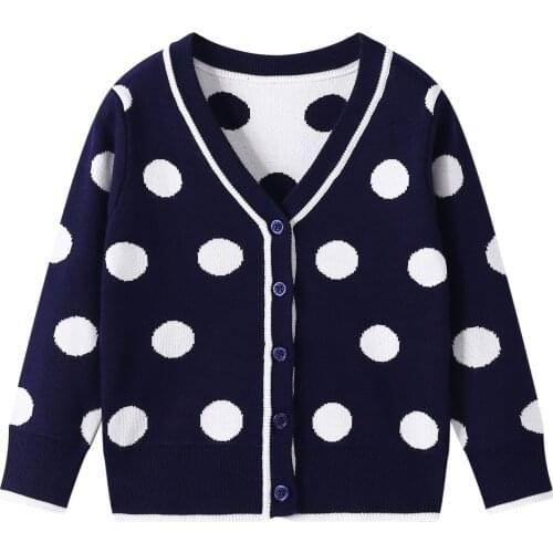 Baby Sweaters For Girls Fashion Dots Knitted Pullovers Winter Autumn Casual Girl Sweaters Long Sleeve Outerwear Kids Clothes