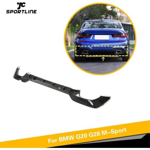 For G20 Carbon Fiber Rear Bumper Diffuser Lip Spoiler for BMW 3 Series G20 G28 M Sport 2019 2020 Car Rear Bumper Diffuser Lip