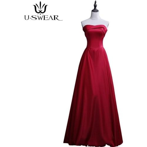 Elegant Evening Dresses Strapless Sleeveless Satin Evening Party Gowns Simple Robe De Soiree Formal Prom Gown Abendkleider