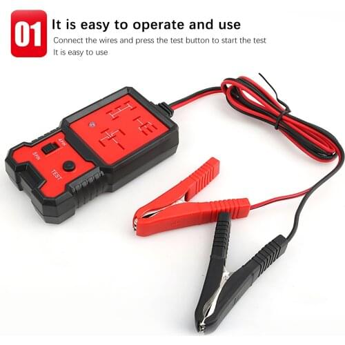 12V Car Battery Checker Electronic Relay Tester with Clips Auto Relay Coded-Meter Indicate Volt-Tester Circuit Breaker Finders