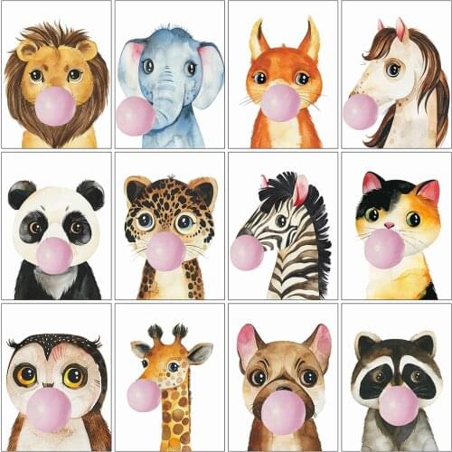 Evershine Diamond Painting Animals 5D DIY Full Square Round Diamond Embroidery Lion Mosaic Cross Stitch Cartoon Home Decoration