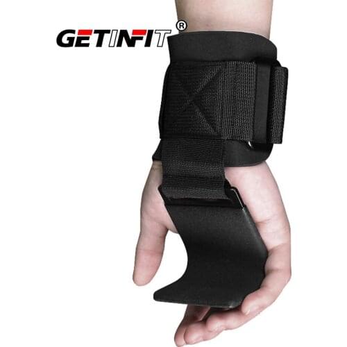 Getinfit 1 Pair Fitness Weight Lifting Hook Training Gym Grips Straps Wrist Support Weights Power dumbbell hook weightlifting