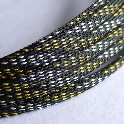 Cable Sleeves 3/4/6/8/10/12/16mm black gold silver PET 3 Wire dense Snakeskin wire mesh nylon spiral wrapping cable sets