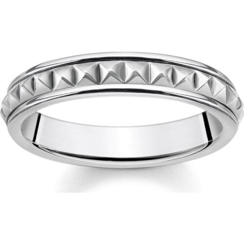 925 Sterling Silver Studs Rivet Rings, Fashion Thomas Style Punk Slim Band Ring Jewelry Love Eternity Ring Ts Gift for Women Men