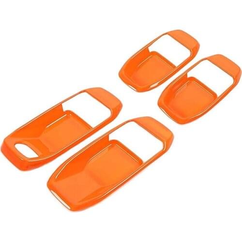 For Jeep JL Door Handle Bowl Trim Covers Kit for Jeep Wrangler JL JLU Gladiator JT 2018 2019 2020, ABS 4Pcs