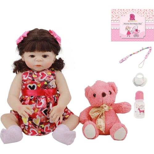 Hot Sale 18 Inch Bebe Reborn Baby Doll Full Body Silicone Lifelike 48CM Fashion Baby Toy Doll For Wholesale Kid Christmas Gifts