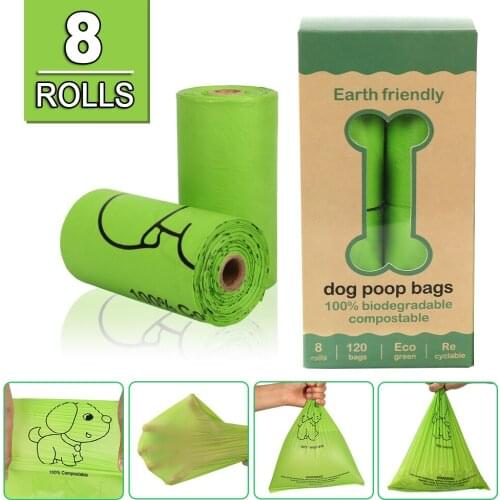 Dog poop bag compostable 100% Biodegradable corn starch Dog waste poo bags pet dog garbage bag pets accessories
