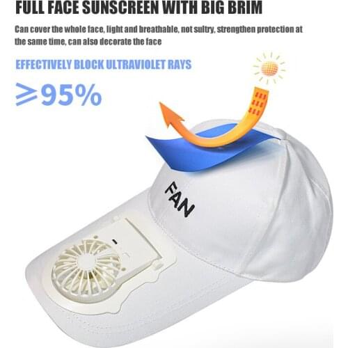 Newly Baseball Golf Fan Hat USB Rechargeable Outdoor Sun Hat Fan Combo 3-Speed Adjustable Angle for Summer BN99