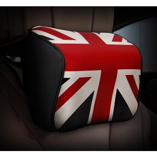 UK Flag Printed Car Seat Headrest Leather Auto Neck Pillows Cushion Car Safety Rest Supports For Interior Accessories