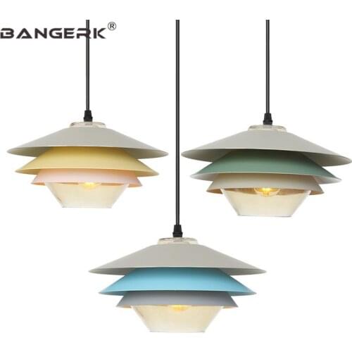 Nordic Design Pendant Lamp LED Edison Loft Decor Hanging Light For Home Dining Room Indoor Lighting Aluminum Glass Fixtures