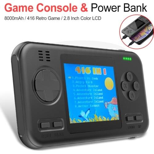Power Bank 8000mAh Battery Capacity Charger with Handheld Video Game Console Player Built in 416 Games Portable Power Bank