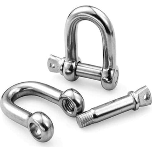 Straight D Shackle Short Stainless Steel Fracture D Rigging Shackle Hook Boat Rigging Hardware M4 M5 M6 M8 M10 M12 M14 M16-M28