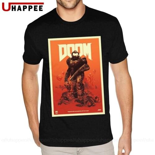 Euro Standard Quality Doom Eternal Poster Shirts Mens Basic Style Short Sleeves Cotton Sexy Male Shirts Discount Clothing