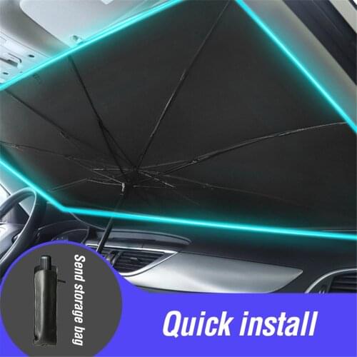 Foldable Car Sun Umbrella Sunshade Heat Insulation Cooling Umbrella Sunshade Windshield Front Window Interior Protection Tools