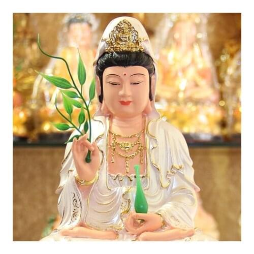 Resin Guanyin Bodhisattva, Buddha statue, Kwan-yin, A Buddism godness Guanyin, Grant whatever is requested, Height about 29cm