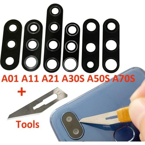 2PCS Rear Back Camera Glass Lens For Samsung A10 A20 A30 A30S A40 A50 A70 A31 A41 A51 A71 A50S M31S S20 Fe With Glue Adhesive
