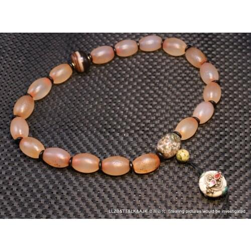 Ultra Energy Tibetan Old Agate totem dZi Bead Lama Prayer Necklace Pendant UP017 LKbrother Talisman UPD210619A4