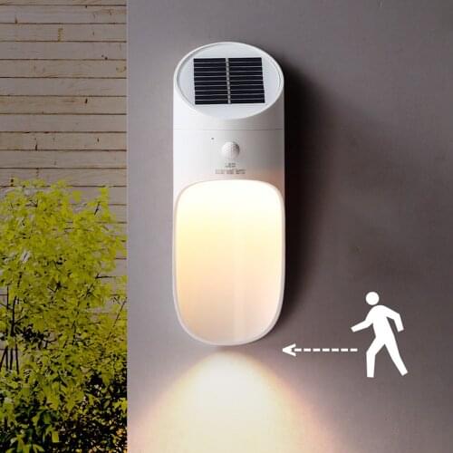 Sensor LED Solar Wall Lamp Waterproof IP65 Outdoor Lighting Pathway Garden Fence Decoration Wall Light