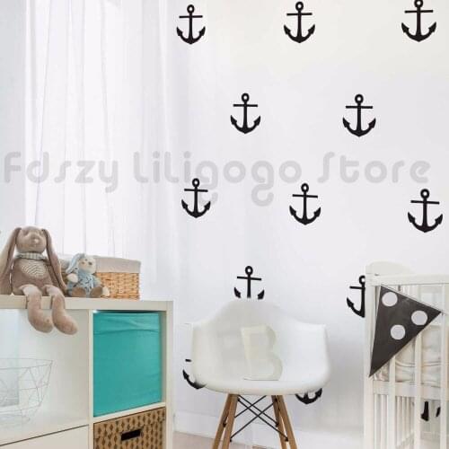 Anchor Down Wall Decal Set 40 Pieces Anchor Vinyl Wall Sticker Kids Room Home Decor Removable Sea Style Wall Art MuralQ78