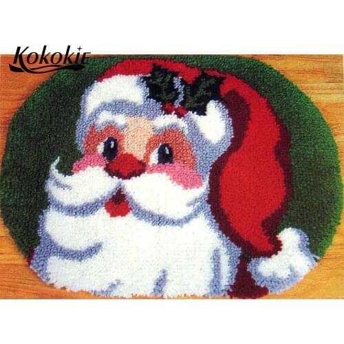 Diy latch hook kit rug Christmas printing tapestry kits handwerken knooppakket carpet embroidery handmade accessories kit
