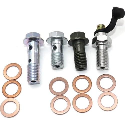 1SET Motorcycle M10 x 1.25 Bolt Brake Master Cylinder Screw Hose Caliper Hydraulic Clutch Master Cylinder Universal Tubing Screw