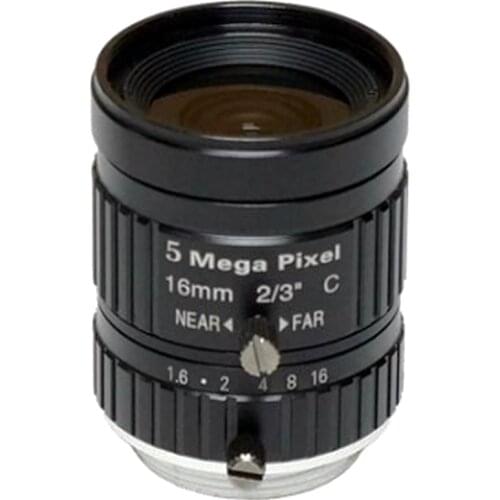2/3" 16mm C Mount Lens Low Distortion F1.6 5MP Professional CCTV Lens Industrial Machine Vision Lens For HD Camera SL-C1616-5MP
