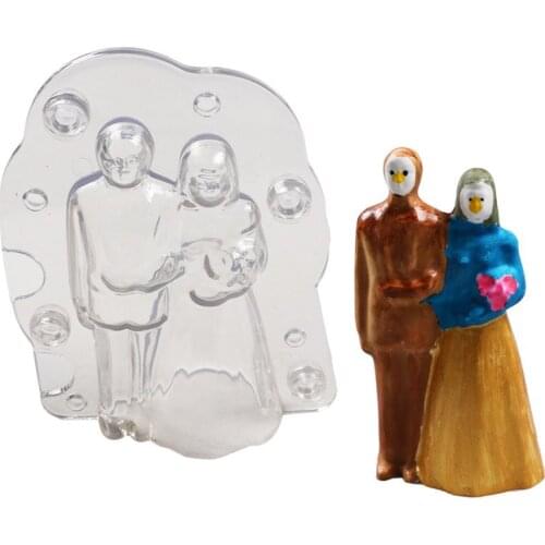 3D Wedding Bride Groom Plastic Chocolate Mold DIY Cake Fondant Jelly Mould Cake Decorating Tools Sugar Craft Baking Tool