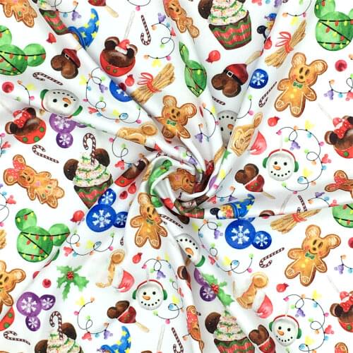 50*145cm or 50*45cm Christmas 4 Ways Stretch Knit Fabric for Tissue Sewing Quilting Fabrics Needlework Material DIY Cloth Bags