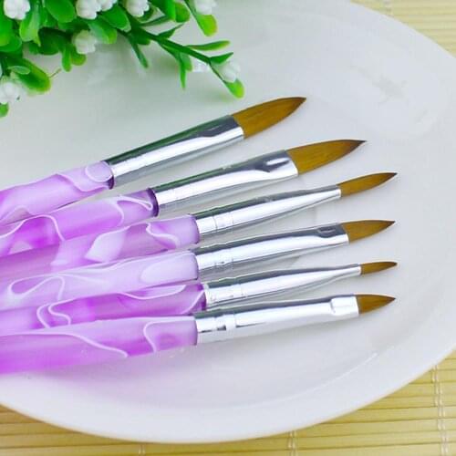 6Pcs/Set Professional UV Gel Brush Nail Art Painting Drawing Brush Pen Tool Set Nail Art Brushes