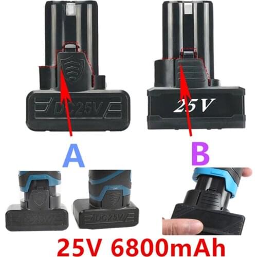 New 25v 6800mAh Universal Rechargeable Lithium Battery For Power Tools Electric Screwdriver Electric drill Li-ion Battery