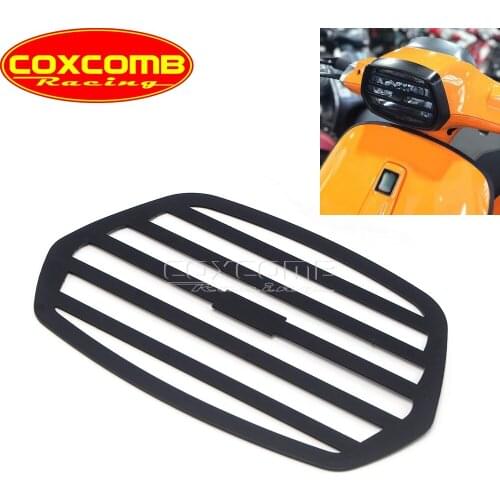 Aluminum Motorcycle Black Front Headlight Grille Cover Head Lamp Shell Net Protector Guard For Vespa Sprint 150 2017-2020