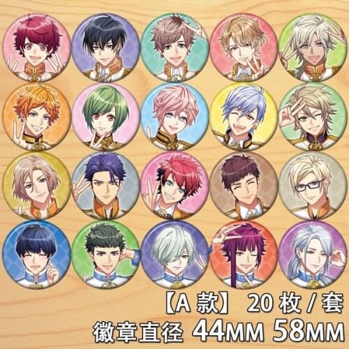 Anime A3! Sakuma Sakuya Usui Masumi Minaki Tsuduru Chigasaki Itaru Figure 58mm Badge Round Brooch Pin Gifts Kids Collection Toy