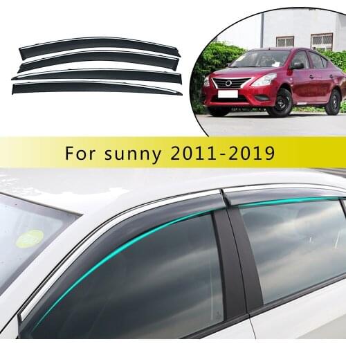 Car Accessorie For Nissan Sunny N17 2011-2013 2014 2015 2016 2017 2018 Smoke Window Sun Rain exterior visor Deflector Guard 4PC