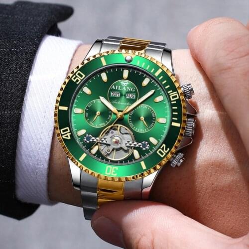 Tourbillon Watch Luminous Tourbillion Movement Skeleton Men Wirstwatch Waterproof Stainless Steel Strap Classic Design Hot Sale