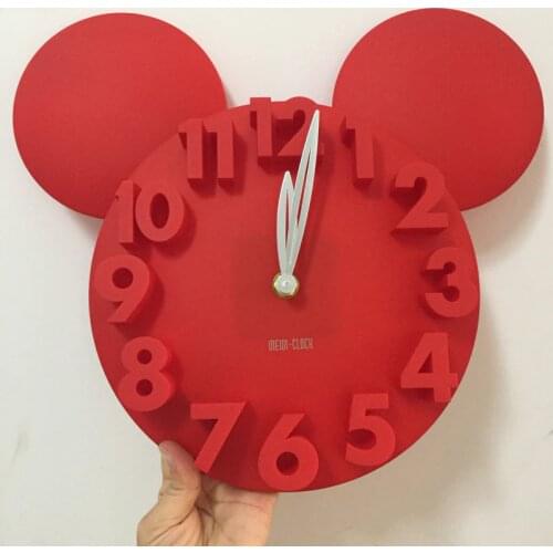 New Cartoon Stereo 3D Digital Wall Clocks,novel children bedroom Large Decorative wall clock with Pink Red White Watch Kids Gift