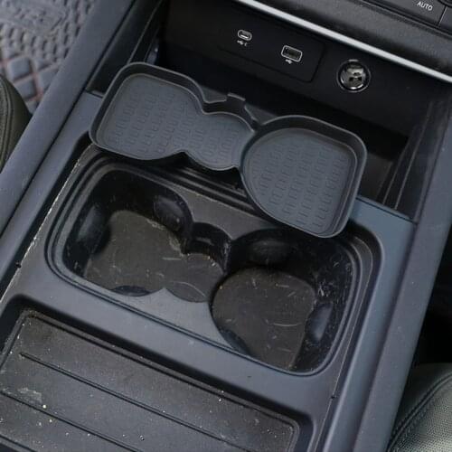 For Land Rover Defender 90 110 2020 2021 TPE Rubber Black Car Center Console Water Coaster Non-Slip Mat Accessories