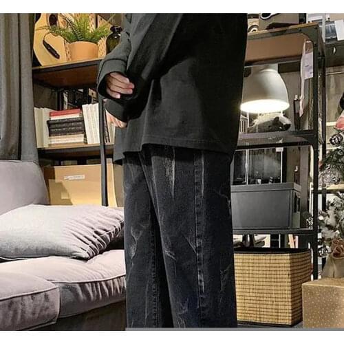 Couple Girl Strip Jeans High Waist Straight Jeans High Street Harajuku Denim Clothing Blue Streetwear Fashion Vintage Pants Girl