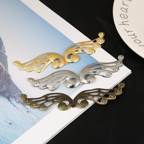 Hot Selling 10Pcs/lot Antique Gold/Bronze/Rhodium Plated 23x99mm Flower Filigree Wraps Connectors For Jewelry Findings Making