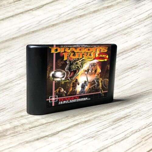 Dragons Fury - EUR Label Flashkit MD Electroless Gold PCB Card forSega Genesis Megadrive Video Game Console