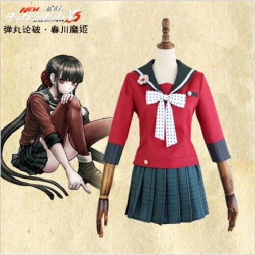Danganronpa V3: Killing Harmony Maki Cosplay Harukawa Costume Suit Set +wig