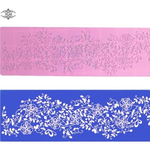 365*120mm lace silicone mold European-style cake tool cake decoration tool fondant food grade silicone cushion mold KLM