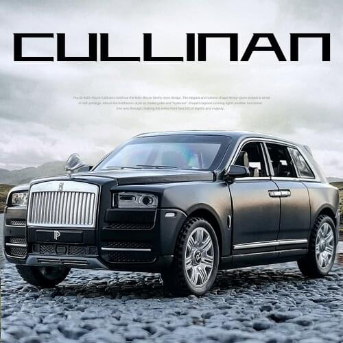 1:32 Scale Rolls Royce Cullinan Diecast Car Metal Model Sound And Light Pull Back SUV 7 Doors Can Be Opened For Kids Gifts Toys