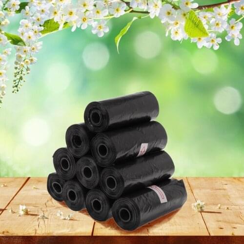 10 Roll/Set Garbage Bag Degradable Pet Poop Shit Trash Home Kitchen Waste Black
