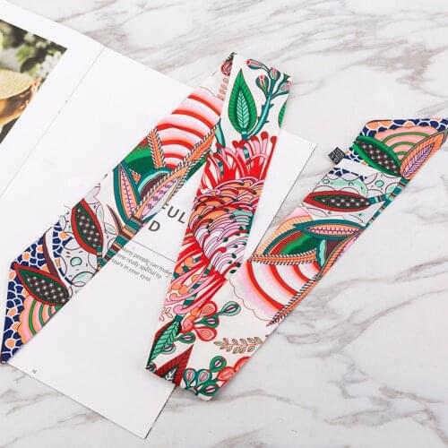Fashion Bag Scarf Women Summer Small Silk Scarf Classic Accessories Handbag Ribbon Headband Wrist Towel Womens Headscarf