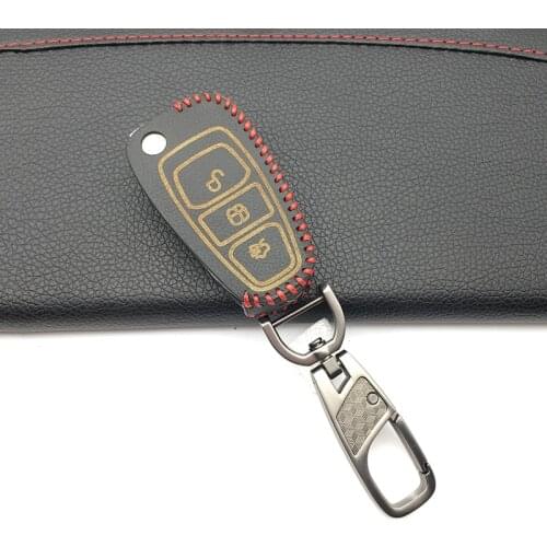 Fashion Style Leather Car Remote Key Fob Shell Cover Case For Ford Ranger C-Max S-Max Focus Galaxy Mondeo Transit Tourneo Custom